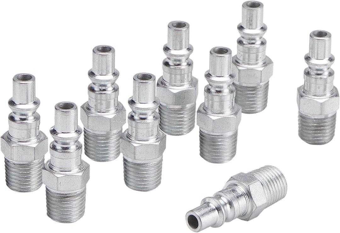 Milton 777 1/4" MNPT A Style Plug, Silver, 10 count (Pack of 1)