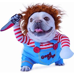 Pet Deadly Doll Dog Costumes, Funny Pets Cosplay Costume Halloween Dog Clothes Party Costume for Small Medium Large Dogs(Medium)