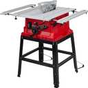 Table Saw, 10 Inch 15A Multifunctional Saw with Stand & Push Stick for Jobside, 90 Cross Cut & 0-45 Bevel Cut, Cutting Speed Up to 5000RPM, Adjustable Blade Height, Ideal for Woodworking