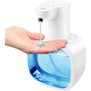Automatic Liquid Soap Dispenser with 500ml /17oz Capacity, Touchless Soap Dispenser with 4 Level Adjustable, Rechargeable, Wall-Mounted, Waterproof for Kitchen, Bathroom, Hotel, Restaurant (Whtie)