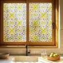 3D Stained Glass Window Film, Decorative Window Privacy Film for Bathroom,Front Door,Home, Sun Blocking Heat Control,Static Cling,Grid Order 23.6inch x 35.4inch
