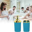 2Pack Bathroom Accessories Set, Sky Blue Bathroom Set. Bathroom Toothbrush Holder Set, Includes Dispenser and Toothbrush Holder. Bohemian Bathroom Accessories