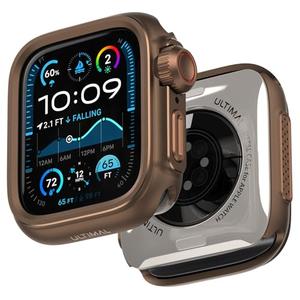 ULTIMAL Metal Case Compatible with Apple Watch Series SE3/SE2/SE/6/5/4 44mm with Back Cover, Military Grade Shockproof Protective Case, Rugged Cover for iWatch 44mm (Brown)