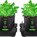 VIVOSUN 4-Pack FlexFeed Self-Watering Pots with Grow Bags, Auto Irrigation Fabric Pot Base with Water Meter & Maintenance Window, for Use Indoors/Outdoors in Grow Tents, Greenhouses, Gardens