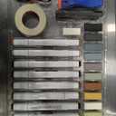 Laminate Vinyl Wood Floor Scratch Repair Kit with Heat Pen - 11 Colors Grey Hardwood Wax Sticks & 8 Colors Dual Tip Furniture Markers Touch up, Linoleum Restoration Wax Melting Tool Set