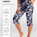 Pudolla Women's Swim Capris 18" Quick Dry UPF50+ Swimsuit Pants Long Board Shorts for Women with Pockets (Blue, M)