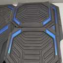 PIC AUTO Heavy Duty Rubber Floor Mats, Blue Aluminum Film Car Mats Set, Front and Rear Car Mats with Anti-Slip Backing, All Weather Protection, Trim-to-Fit for Automotive SUV, Sedan, Van