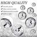 Funtery 100 Pcs Mirror Disco Balls Bulk Assorted Silver Hanging Disco Ball Decor for Home Wedding Birthday Dance Music 70 S Theme Party Christmas Tree Ornaments (1.2'',1.6'',2'',2.4'',4'')