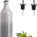 Sweejar Large Ceramic Olive Oil Dispenser Bottle, Opaque Oil Cruet Protects to Reduce Oxidation, Suitable for Storage Vinegar, Soy Sauce & Other Liquids, Pack of 1, 24 Fl Oz(Gradient Fog Gray)