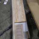 Full Size Floor Bed Frame with Slats and Center Support, Wood Full Size Montessori Floor Bed with Door and Safety Guardrail, Easy Assemble Montessori Beds for Kids, Girls, Boys, Natural