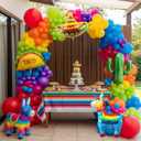 Mexican Fiesta balloon garland kit 130pcs Mexican Colorful Cinco De Mayo Decorations with Cactus Taco and Llama Foil Balloons For birthday Baby Shower Mexico Carnival party decorations
