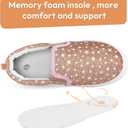 K KomForme Toddler Girls Boys Shoes Little Kids Slip on Canvas Sneakers for Running/Walking (Star Glitter)