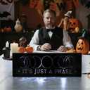 MUMTOP Lighted Moon Phase Decorations, Crescent Night Lights Ramadan Decor Battery Operated Moon Phase Lamp for Birthday Party Halloween Christmas Indoor Home Room Decor