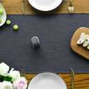 Artoid Mode Graphite Grey Tassel Table Runner, Linen Blend Rustic Farmhouse Style Kitchen Table Decoration Holiday Wedding Party Dinning Decor 13x90 Inch