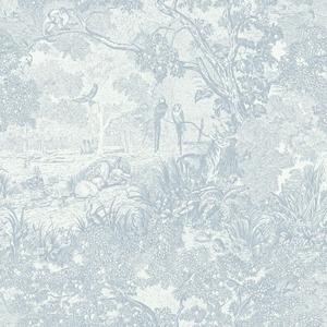 Heroad Peel and Stick Wallpaper Blue and White Vintage Forest Animals Floral Wallpaper Removable Self-Adhesive Contact Paper for Bedroom Living Room Cabinets Decoration Thicken Vinyl 17.3" x 393"