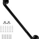 24 Inch Shower Grab Bars,1.25" Dia Knurled Black Bathroom Safety Bar