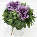 Artificial Silk Roses Flower Heads for Wedding Decorations - 50 Pieces Realistic Bulk Faux Floral for DIY Bridal Shower Arrangements Bridesmaid Bouquets Party Home Centerpieces - Dusty Purple