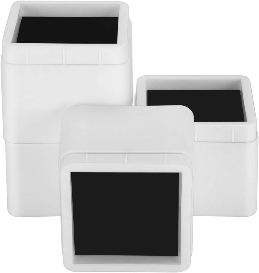 BTSD-home Bed Risers 3 or 6 Inch Heavy Duty Stackable Furniture Risers for Sofas Table Couch Chair Bed Raisers 4 Pack White