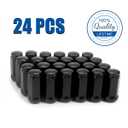 GAsupply Black Lug Nuts 14X1.5, Close End Bulge Acorn Lug Nuts 3/4 inch Hex 1.9inch Tall Conical Seat (24 Pack)