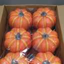 Liliful 20 Pcs 4.7 x 5.2'' Foam Artificial Pumpkins Plastic Fake Pumpkins for Decorating Fall Harvest Simulation Decorations for Halloween Thanksgiving Fall Party Home Kitchen Decor (Orange)