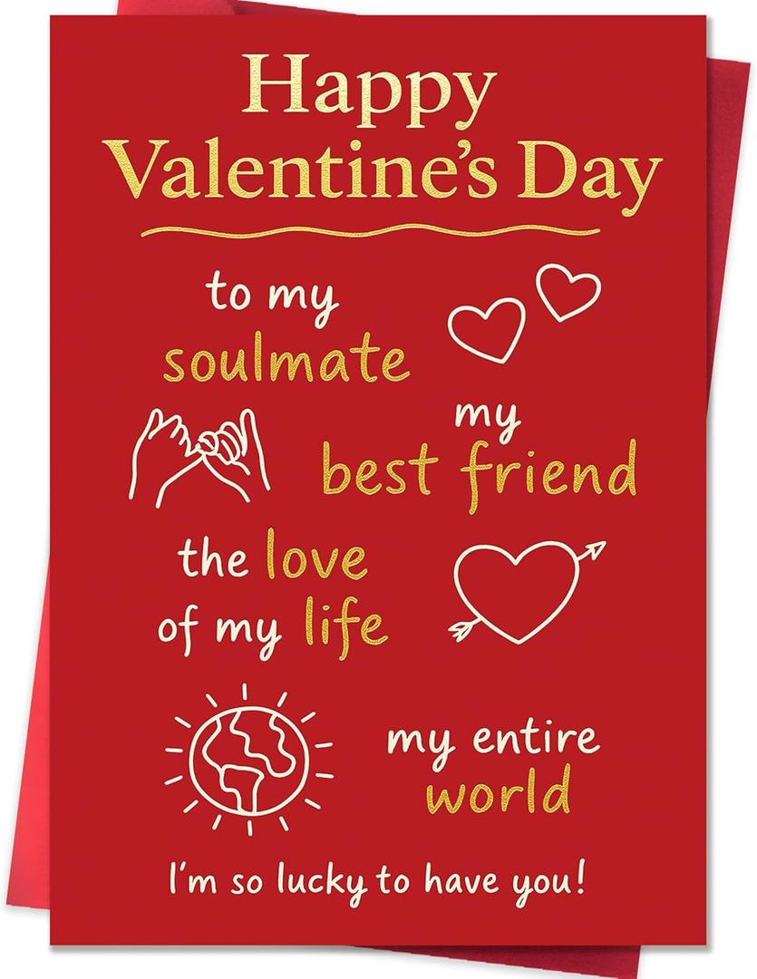 3 x Valentines Day Card,Valentines Day Cards Gifts for Him Her,Valentines Day Card for Husband Wife Boyfriend Girlfriend Fiancee Fiance Men Women with Sweet Message