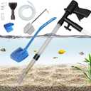 Carefree Fish Aquarium Gravel Cleaner 15~30In with 6Ft Water Hose Fish Tank Water Changer Sand Vacuum with Skimmer Net and Long Handle Sponge Brush Algae Scraper