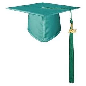 GraduatePro Matte Kids Graduation Cap Class of 2025 with Tassel for Kindergarten Preschool Graduation Ceremony Emerald