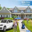 Pressure Washer -5000PSI Power Washer 500ML Foam Canno with Pressure Washers 4 Quick Connect Nozzles for Cars Patios Driveway (Blue)