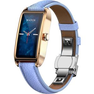 Fitness Tracker for Women Ladies Fitness Watch Dressy Leather Strap Alloy Case Luxury Fashion Heart Rate Monitor Sleep Tracker Pedometer Step Counter Waterproof Elegant Smart Watches for Womens