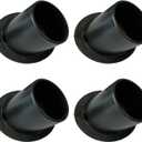 Patio Swing Feet Replacement - Fits 1.5" (38mm) Diameter Leg Tubes Anti-Slip Angled Plastic Foot Caps to Secure & Stabilize Outdoor Porch Canopy Swing Chair Stand on Ground, Black (4 Pack)