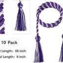 10 Pieces Graduation Cords Polyester Graduation Honor Braided Cords with Sewing Tassels for Bachelor, Master, Doctor 68" Long (Purple White)