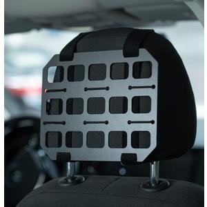 Vehicle Rigid MOLLE Panel Car Seat Headrest Organizer EDC Pouch Tool Holster Bag Holder Auto Interior Accessories Tactical Gear Rack Truck Equipment Mount Plate Modular Storage Shelf