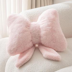 Bow Pillow Throw Pillows Butterfly Shaped Decorative Cute Pillows for Bed Sofa Cute Home Decor,Pink 10 * 8inch