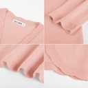 GRACE KARIN Women Lightweight Summer Cardigans 3/4 Sleeve Cropped Cardigan Sweaters Open Front Bolero Shrug (Pink, L)