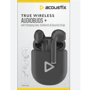 Acoustix AudioBuds+ True Wireless Earbuds with Charging Case - Black