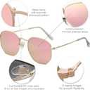 SOJOS Square Polarized Sunglasses for Women Men Small Hexagonal Polygon Shades SJ1072 (Pink)