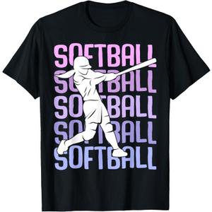 Softball Girls Women Kids Youth Girl T-Shirt, Small