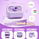 Instant Camera, Front Rear Dual Selfie Kids Camera with 1080P Videos, Holiday Birthday Gifts for Kids Age 3-12, Toddler Portable Travel Print Digital Camera Toy for 4 5 6 7 8 9 Year Boys Girls