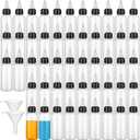 100 Pack 2 oz Plastic Squeeze Bottles with Twist Top Cap, Boston Dispensing, Dropper Bottle Applicator Condiment Travel Hair Oils Applicator for Liquids Ketchup Sauce Paint