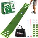 Golf Putting Mat, Practice Golf Putting Green Training Aid for Indoor, Outdoor at Home, Office, Backyard with Putter and Balls 9.84 ft, Width: 17.7 in; Length: 9.84 ft