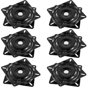 MANCHAP 6 Pack 6 Inch Swivel Plate, Black Bar Stool Seat Replacement, Smooth Swivel Chair Base, Rotating Swivel Plate for Recliner Chair Stool