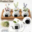6PCS Mini Ceramic Bud Vases Magnets for Fridge, Tiny Magnetic Rice Ball Vases Refrigerator Accessories, Pot Magnet for Real Flowers, Funny Aesthetic Plant Pot Locker Office Kitchen Decoration (Colorful)
