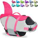 Fragralley Shark Dog Life Jacket, Adjustable Dog Life Vest with Shark Fin, Suit for Small Medium Large Dog Life Vest for Swimming and Boating, X-large, Pink-Shark
