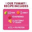 Happy Tot Organics Stage 4 Baby Food Pouches, Gluten Free, Vegan Snack, Fiber & Protein Fruit & Veggie Puree, Pears, Raspberries, Butternut Squash & Carrots, 4 Ounce(Pack of 16)