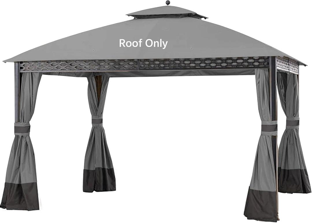 Replacement Gazeb Cover for 10X12Ft Oakmont Gazebo L-GZ1188PST-A,Pinehurst Gazebo L-GZ1188PST, Gray