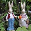 Easter Bunnies Hand Painted with Easter Rabbits Home Decoration 6.1 Inch