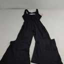 OEAK Womens Flare Jumpsuit with Bra Tummy Control Cutout Romper Workout Outfit Sleeveless Unitard One Piece Backless Bodysuit S Black