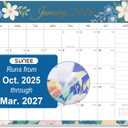 SUNEE Desk Calendar 2026 Large 22x17 from October 2025 to March 2027, Extra Large Desktop Monthly Calendar Pad 18 Months For Teacher or Family, Desk Top, Floral