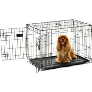 Carlson Secure and Compact Double Door Metal Dog Crate, Medium with Divider Panel (30.0"L x 19.0"W x 22.0"H)