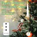 Baquler 24 Pack Christmas Tree Candles with Remote, Christmas Pearl Ornament Hanging Flickering Candles with White Ball Hooks, Flameless LED Taper Candle for Xmas Home Wedding Winter Decor